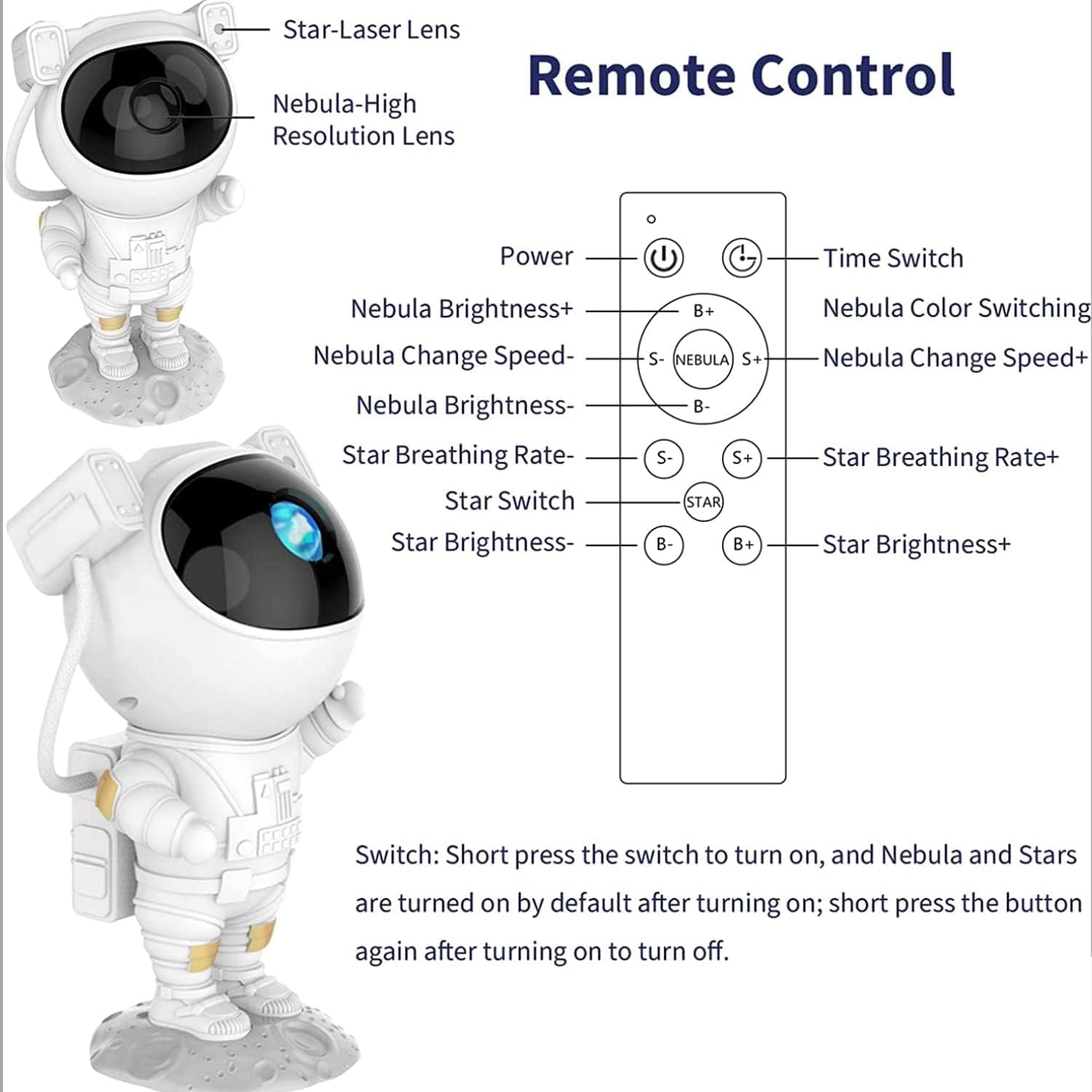 Astronaut Galaxy Star Projector